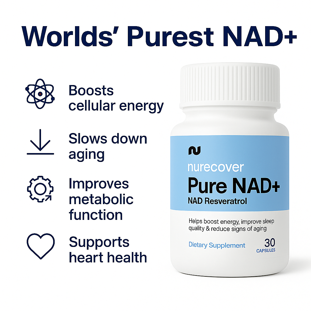 Nurecover® Pure NAD+ with Resveratrol 500mg Capsules