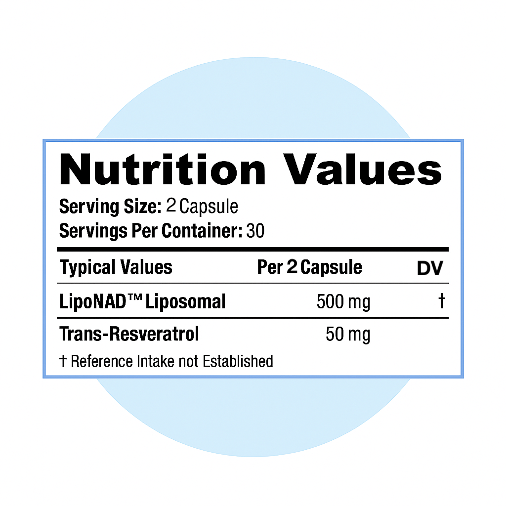Nurecover® Pure NAD+ with Resveratrol 500mg Capsules